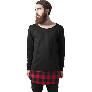 Urban Classics Long Flannel Bottom T-shirt Zwart M Man