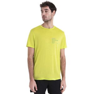 Icebreaker Merino 150 Tech Lite Iii Natural Run Club 2.0 Short Sleeve T-shirt Geel 2XL Man