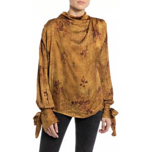 Replay W2111 .000.74060 Long Sleeve Blouse Bruin L Vrouw