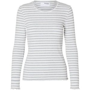 Selected Anna Stripe Long Sleeve T-shirt Grijs L Vrouw