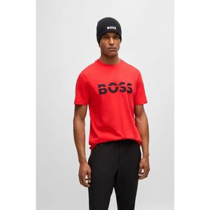 BOSSvoor mannen. 50525208 T-shirt rood ontwerp (L), Casual, Katoen, Korte mouwen