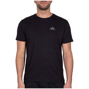 Alpha Industries Basic Small Logo Rainbow Reflective Short Sleeve T-shirt Zwart S Man