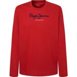 Pepe Jeans - PM508209 - Lang T-shirt - Rood - Katoen - Lange Mouwen