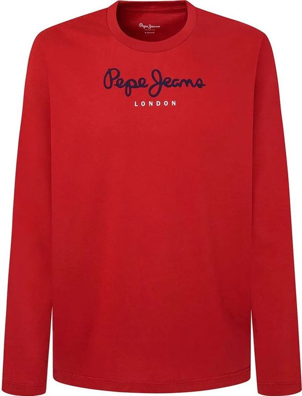 Pepe Jeans - PM508209 - Lang T-shirt - Rood - Katoen - Lange Mouwen