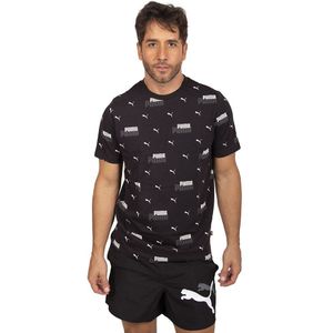 Puma Ess+ Logo Power Aop Short Sleeve T-shirt Zwart XL Man