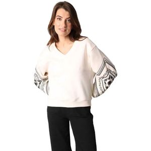 Deeluxe - Nerika - Sweatshirt - V-hals - Geborduurde Ballonmouwen