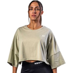 Nebbia Oversized Cropped Tee Just Flow 431 T-shirt Met Korte Mouwen