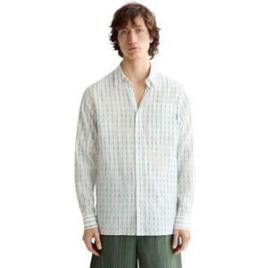 Scotch & Soda Striped Cotton Voile Overhemd Met Lange Mouwen