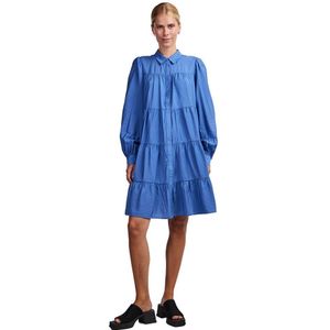 Yas Pala Long Sleeve Short Dress Blauw L Vrouw