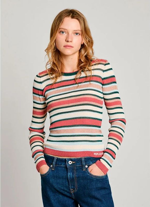 Pepe Jeans - Trui - Veelkleurig - Viscose - Casual Stijl