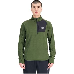 New Balance Nb Heat Grid Half Zip Sweatshirt Groen XL Man