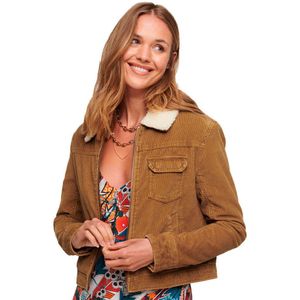 Superdry Cord Lined Cropped Jacket Bruin 2XS Vrouw