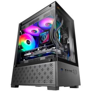 Mars Gaming - MC-SE2 - MicroATX Gaming-behuizing - Zwart - Gehard Glas - FRGB-ventilator