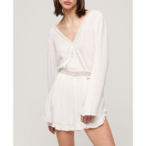 Superdry Flare Sleeve Cut Out Romper Beige L Vrouw