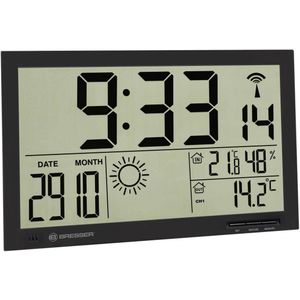Bresser Mytime Jumbo Lcd Weather Wall Clock Zwart