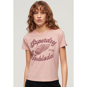 Superdry Archive Kiss Print Fit Short Sleeve T-shirt Roze 2XS Vrouw
