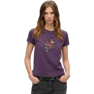 Superdry Small Tattoo Rhinest Fittd T-shirt Met Korte Mouwen