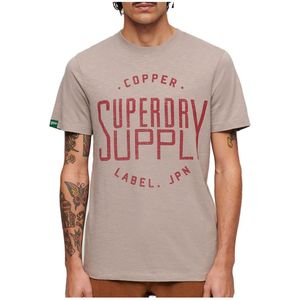 Superdry Copper Label Workwear Short Sleeve T-shirt Beige XL Man