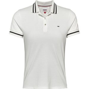 Tommy Jeans Essential Tipping Short Sleeve Polo Wit XS Vrouw