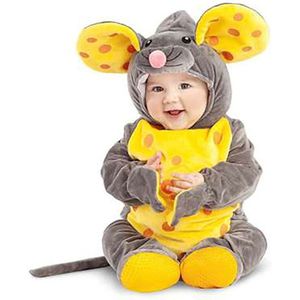 Viving Costumes Baby Mouse Costume Geel 0-6 Months