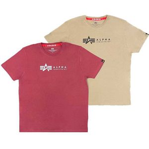 Alpha Industries Label 2 Pack Short Sleeve T-shirt Veelkleurig M Man