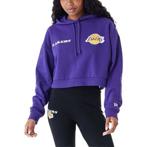 New Era Nba Team Logo Crop Los Angeles Lakers Hoodie Paars S Vrouw