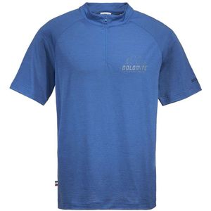 Dolomite Cristallo merino Zip Short Sleeve T-shirt Blauw XL Man