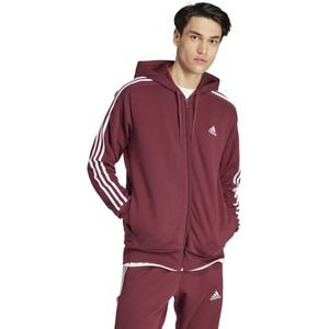 Adidas 3 Stripes Ft Full Zip Sweatshirt Paars S / Regular Man
