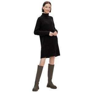 Pieces Ellen Long Sleeve High Neck Knit Dress Zwart XL Vrouw