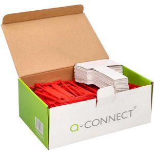 Q-connect Plastic Fastener Binder D-clips Box Of 100 Units Transparant