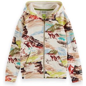 Scotch & Soda Relaxed Fit All Over Printed Sweatshirt Met Rits
