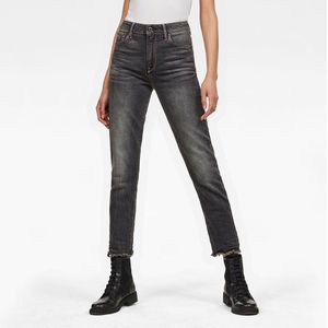 G-star 3302 Ripped High Waist Straight Ankle Jeans Grijs 27 / 32 Vrouw
