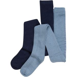 Minymo Wool Stocking Rib 2 Pack Tights Blauw 24 Months-3 Years