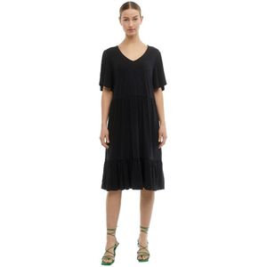 Object Janne Short Sleeve Long Dress Zwart XL Vrouw