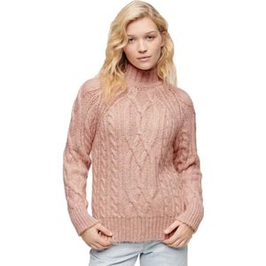 Superdry High Neck Cable Trui Roze Vrouw