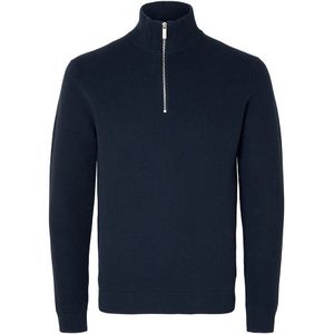 Selected Dane Half Zip Sweater Blauw L Man