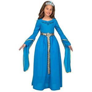 Viving Costumes Medieval Princess Girl Custom Blauw 7-9 Years