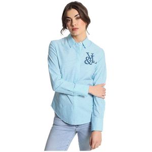 Victorio & Lucchino - V&LUCCHINO - Overhemd - Blauw - Horizontaal Gestreept - Lange Mouwen