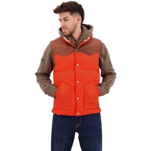Superdry Mountain Leather Mix Vest Oranje XL Man