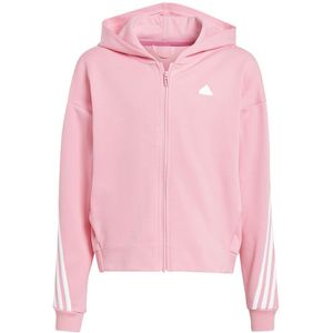 Adidas Future Icons 3 Stripes Full Zip Sweatshirt Roze 7-8 Years