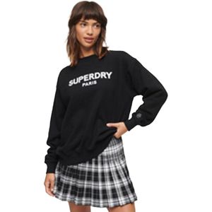 Superdry Sport Luxe Loose Crew Neck Sweater Zwart M Vrouw