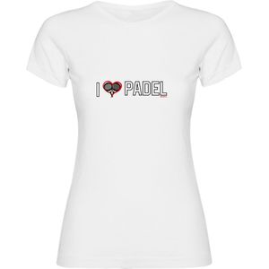 Kruskis I Love Padel Short Sleeve T-shirt Wit M Vrouw