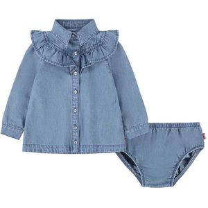 Levi´s ® Kids Denim ruffle Dress Blauw 12 Months