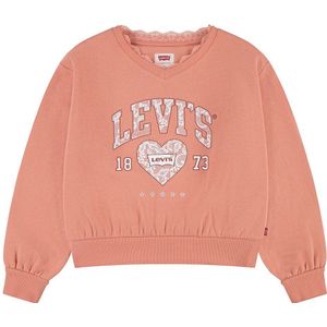 Levi´s ® Kids Meet&greet Lace Trim Short Sleeve V Neck T-shirt Roze 8 Years Meisje
