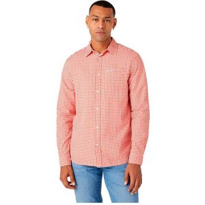 Wrangler 1 Pocket Regular Fit Long Sleeve Shirt Oranje S Man