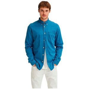 Selected Regrick Denim Long Sleeve Shirt Blauw S Man