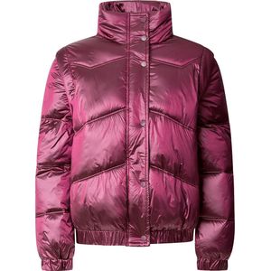 Gemetalliseerd Donsjack - Blauw - Nylon - Opstaande Kraag - Afneembare Mouwen