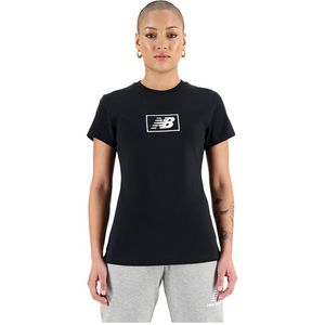New Balance Essentials Americana Jersey Athletic Fit Short Sleeve T-shirt Zwart S Vrouw