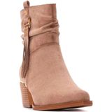 Xti - 14446103-BEIGE - Enkellaarsjes - Bruin - Ritssluiting - Casual