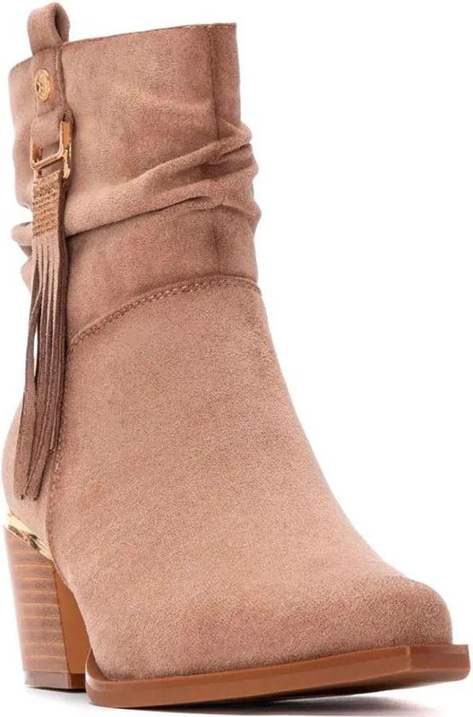Xti - 14446103-BEIGE - Enkellaarsjes - Bruin - Ritssluiting - Casual